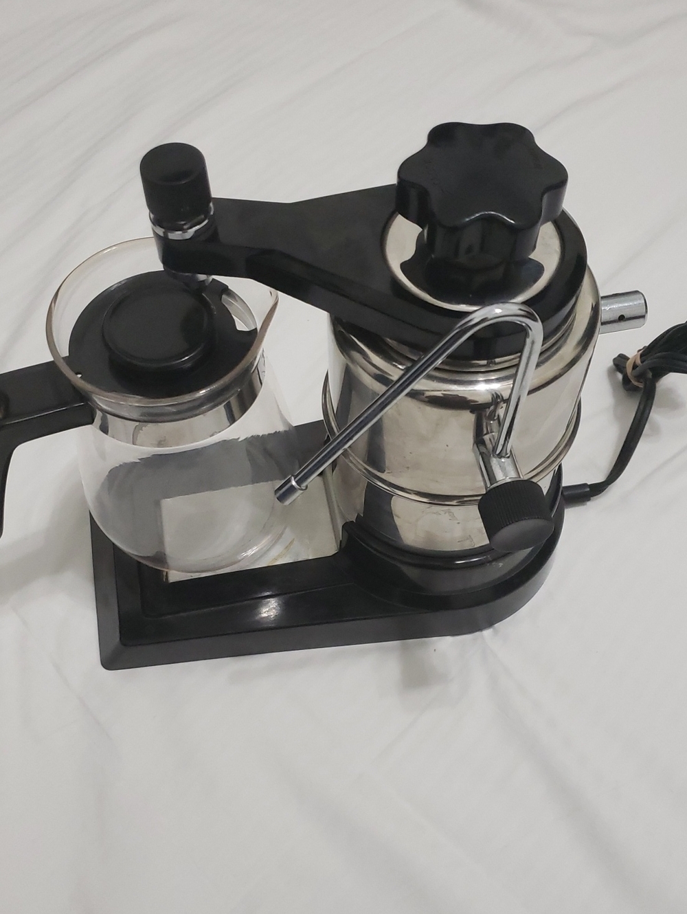 Vintage Steam Espresso & Cappuccino Maker with Glass Carafe and Steam Wand